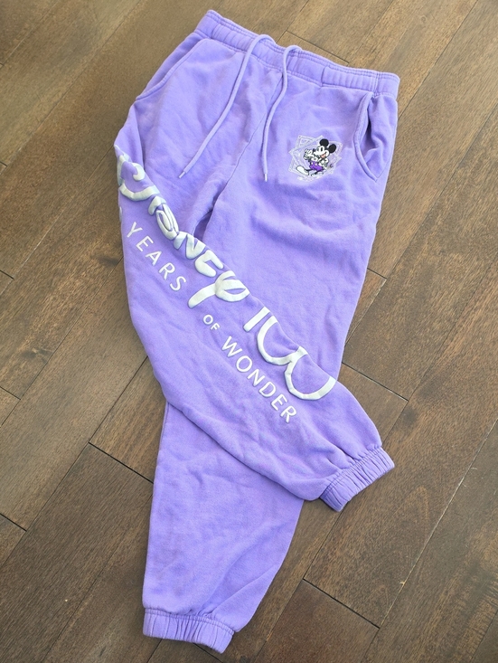 Disney Pants - Disney 100th Anniversary Purple Joggers Sweatpants Mickey Mouse Embroidery XS